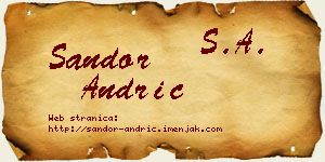 Šandor Andrić vizit kartica